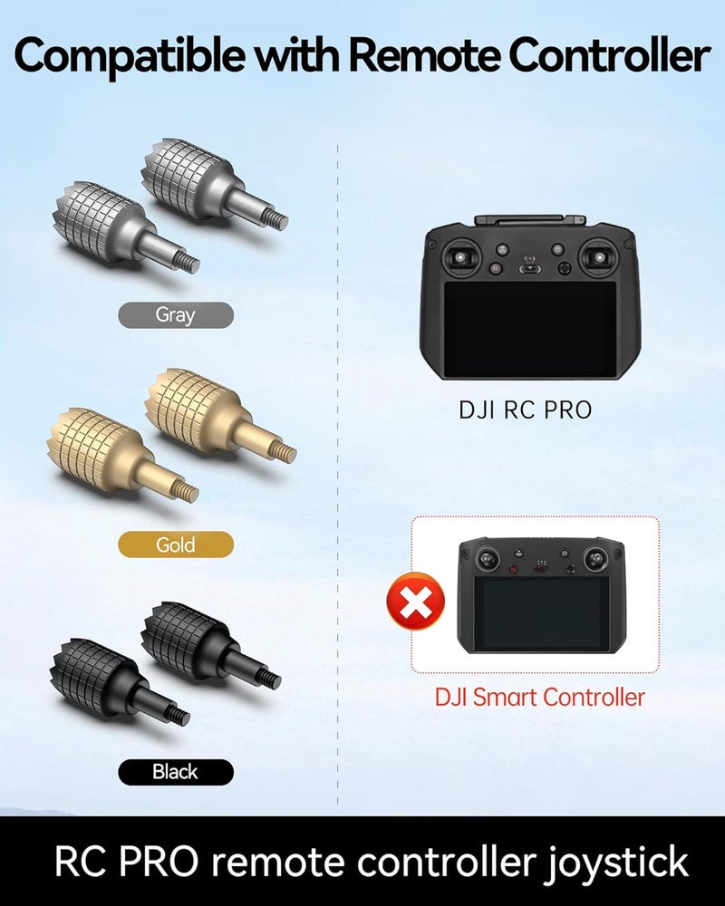 LKTOP Lanyard Neck Strap+Joysticks for DJI 𝗥𝗖 𝗣𝗿𝗼 Controller, 50-63'' Lanyard Remote Controller Sticks for DJI Mini 3 Pro, Air 2S, Mavic 3/Pro/Classic/Cine Drone Accessories (1 Pcs+3 Pairs) - Image 2